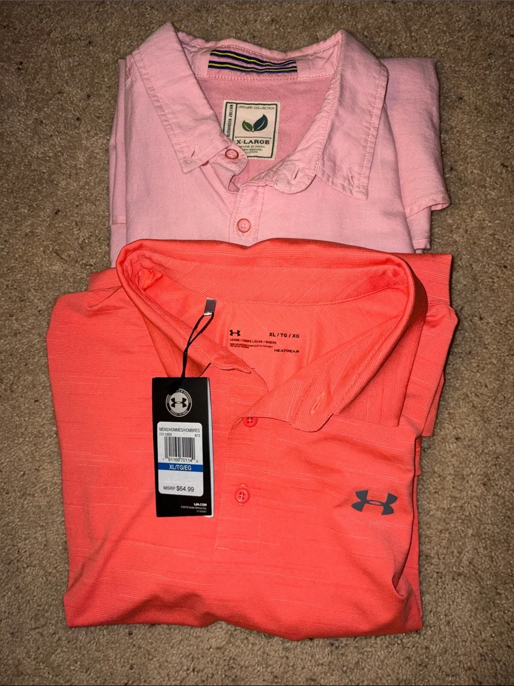 Under Armour Men’s Coral/Salmon Performance Polo - Short Sleeve